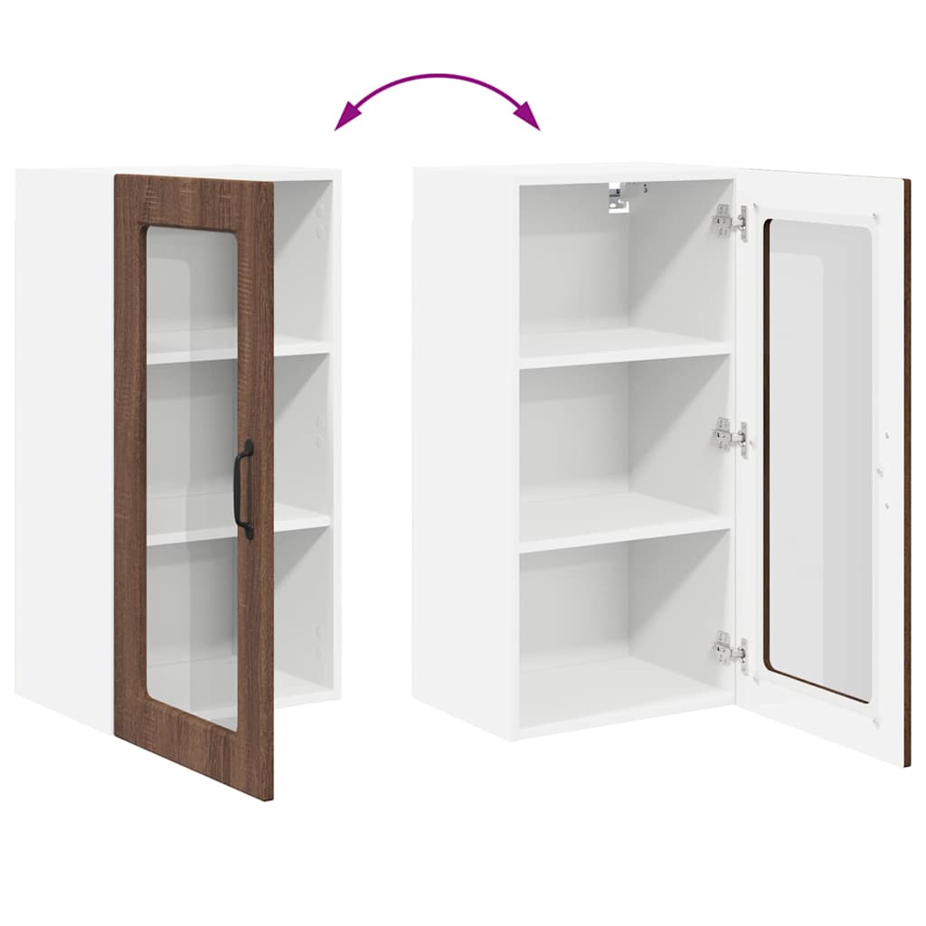 Vegghylle LUCCA Brun eik 40 x 31 x 80 cm Konstruert tre