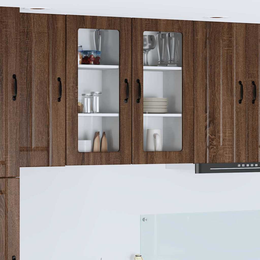 Vegghylle LUCCA 2 pcs Brun eik 40 x 31 x 80 cm Konstruert tre