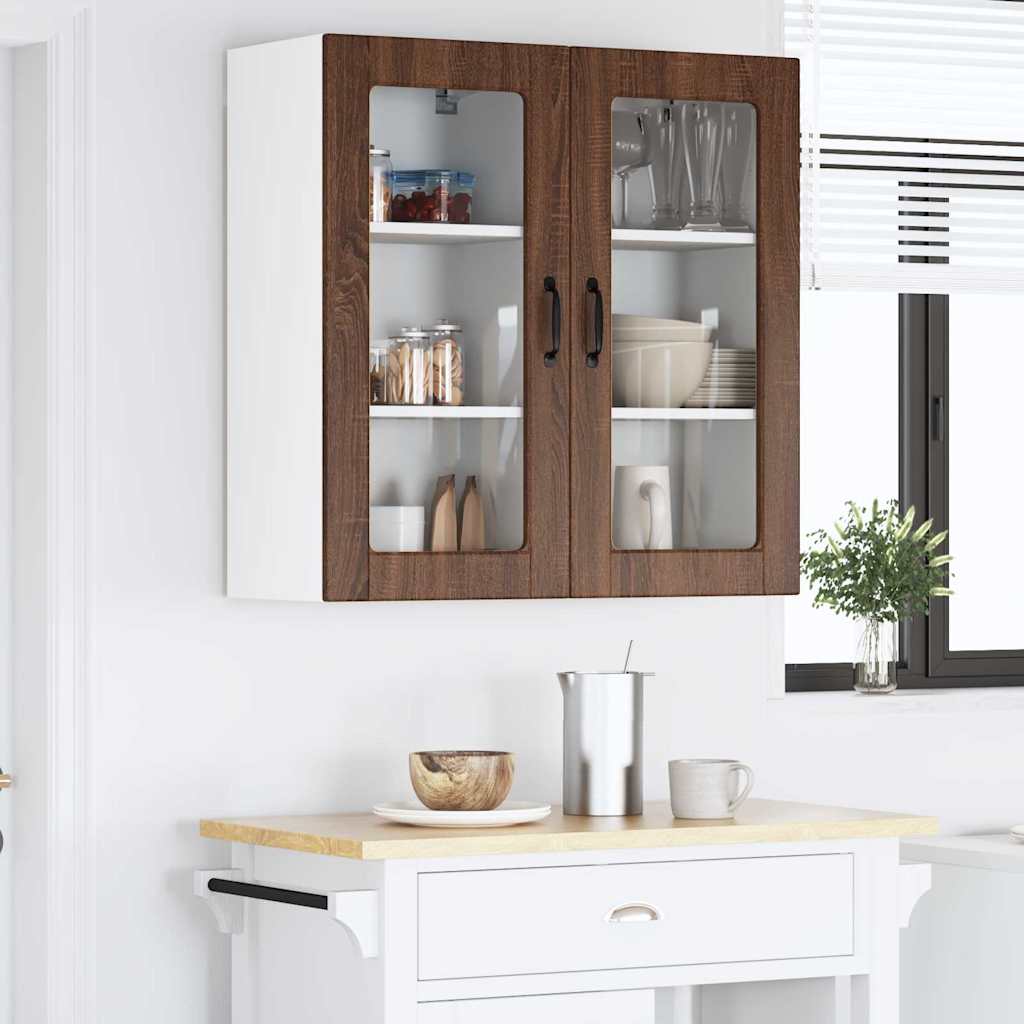 Vegghylle LUCCA 2 pcs Brun eik 40 x 31 x 80 cm Konstruert tre