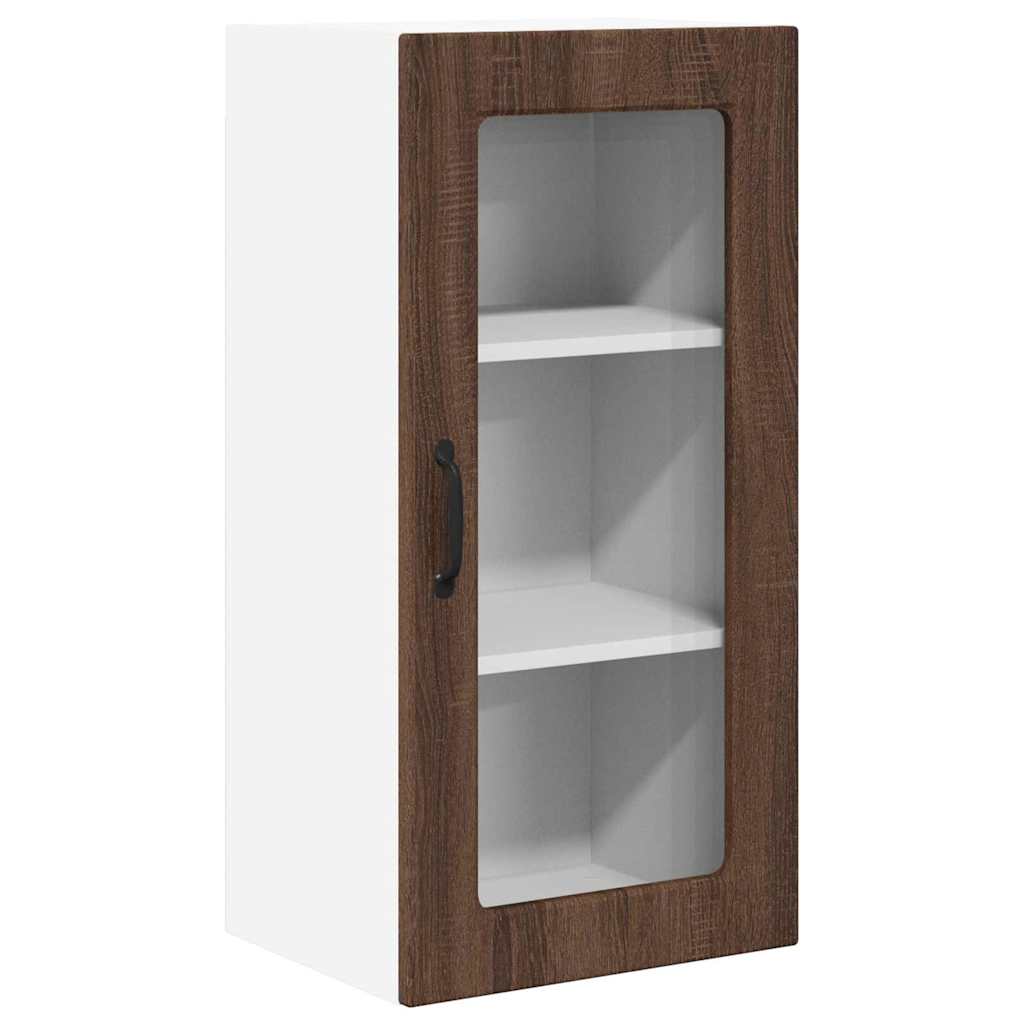Vegghylle LUCCA 2 pcs Brun eik 40 x 31 x 80 cm Konstruert tre