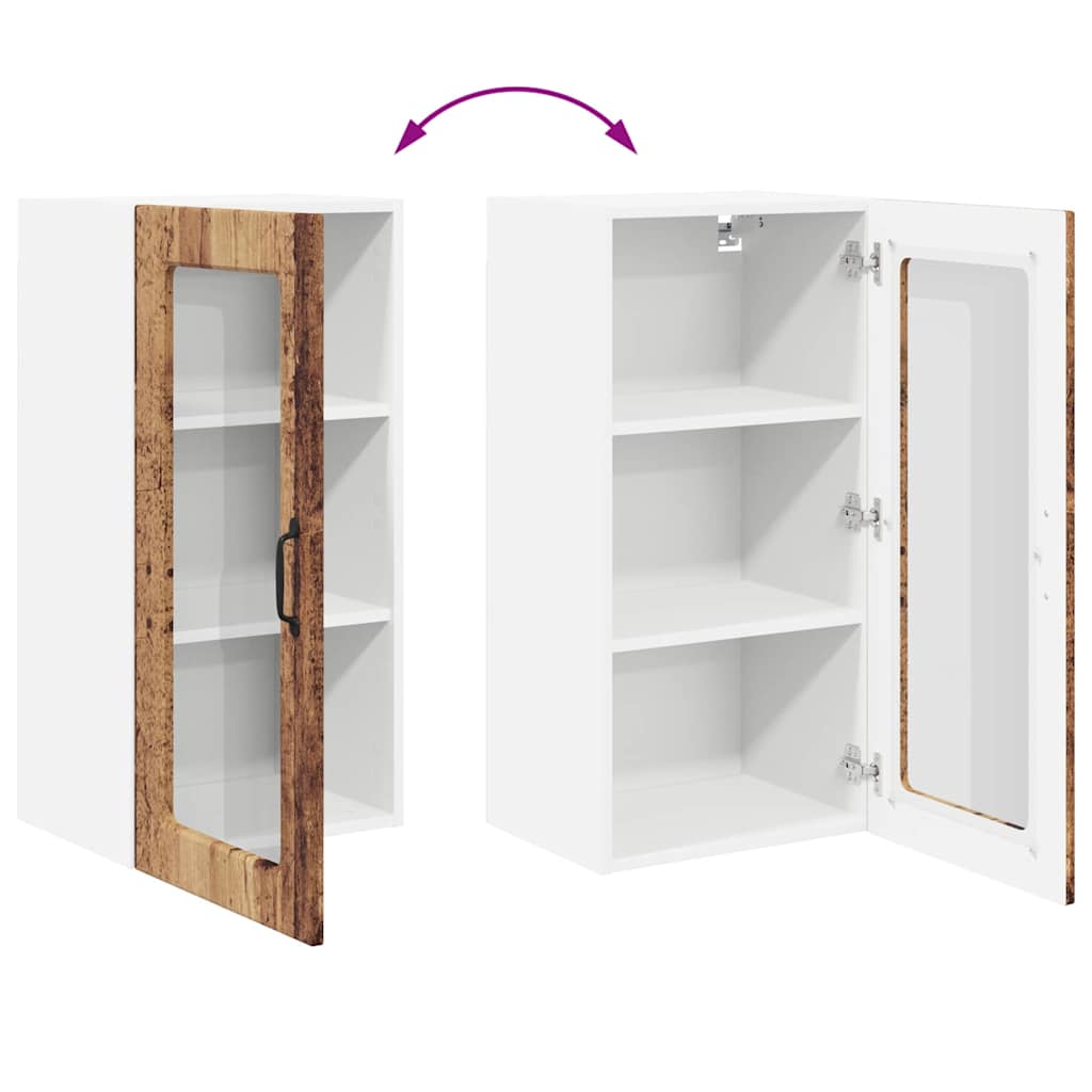 Vegghylle LUCCA Gammelt tre 40 x 31 x 80 cm Konstruert tre
