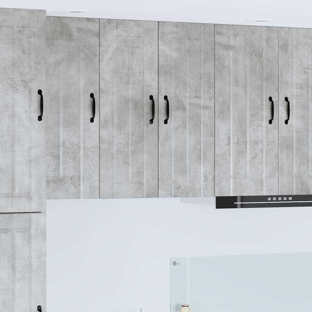 Veggskap LUCCA 2 pcs Betonggrå 30 x 31 x 80 cm Konstruert tre