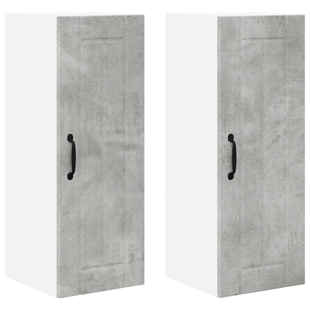 Veggskap LUCCA 2 pcs Betonggrå 30 x 31 x 80 cm Konstruert tre