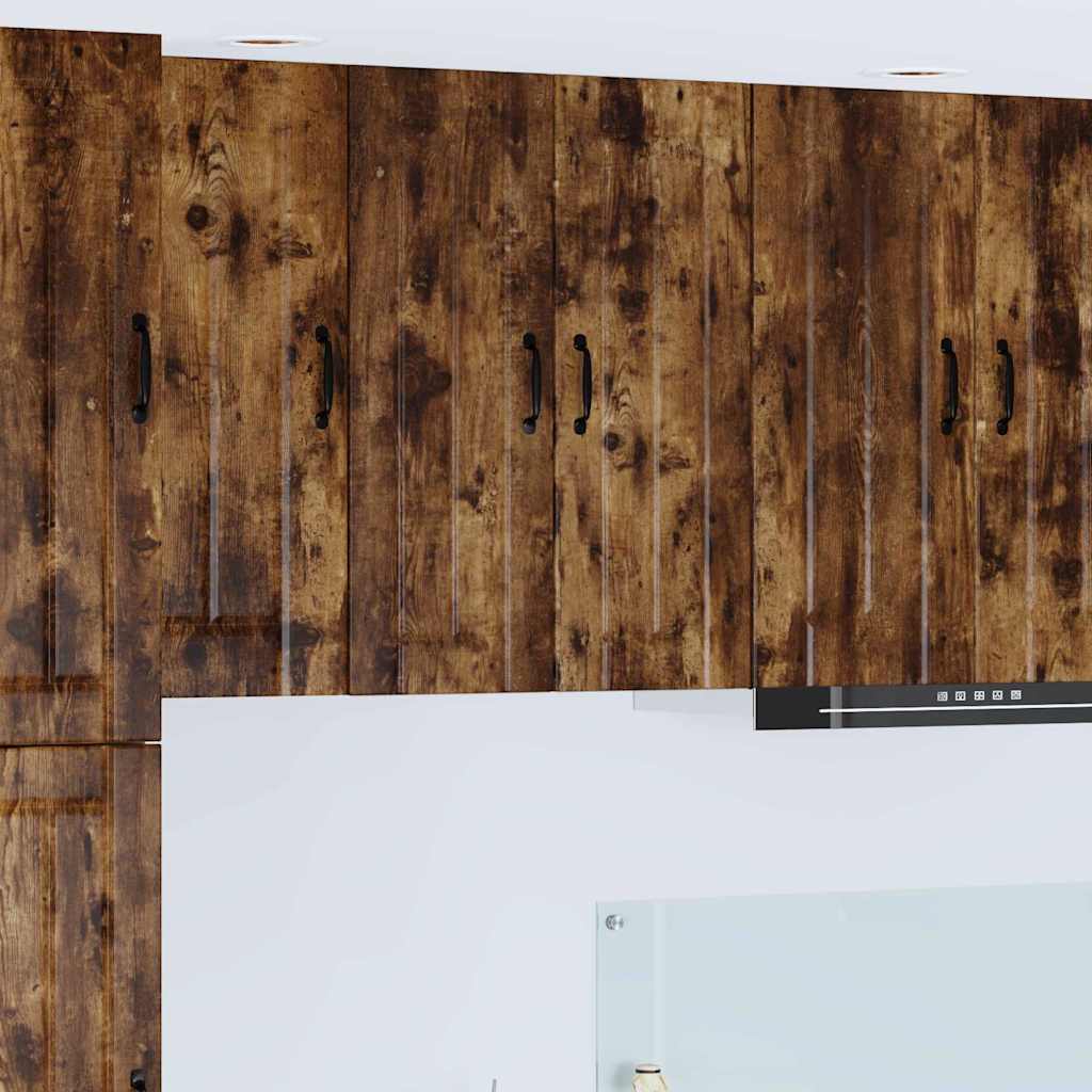 Kjøkkenskap 2 pcs Røkt eik 30 x 31 x 80 cm Konstruert tre