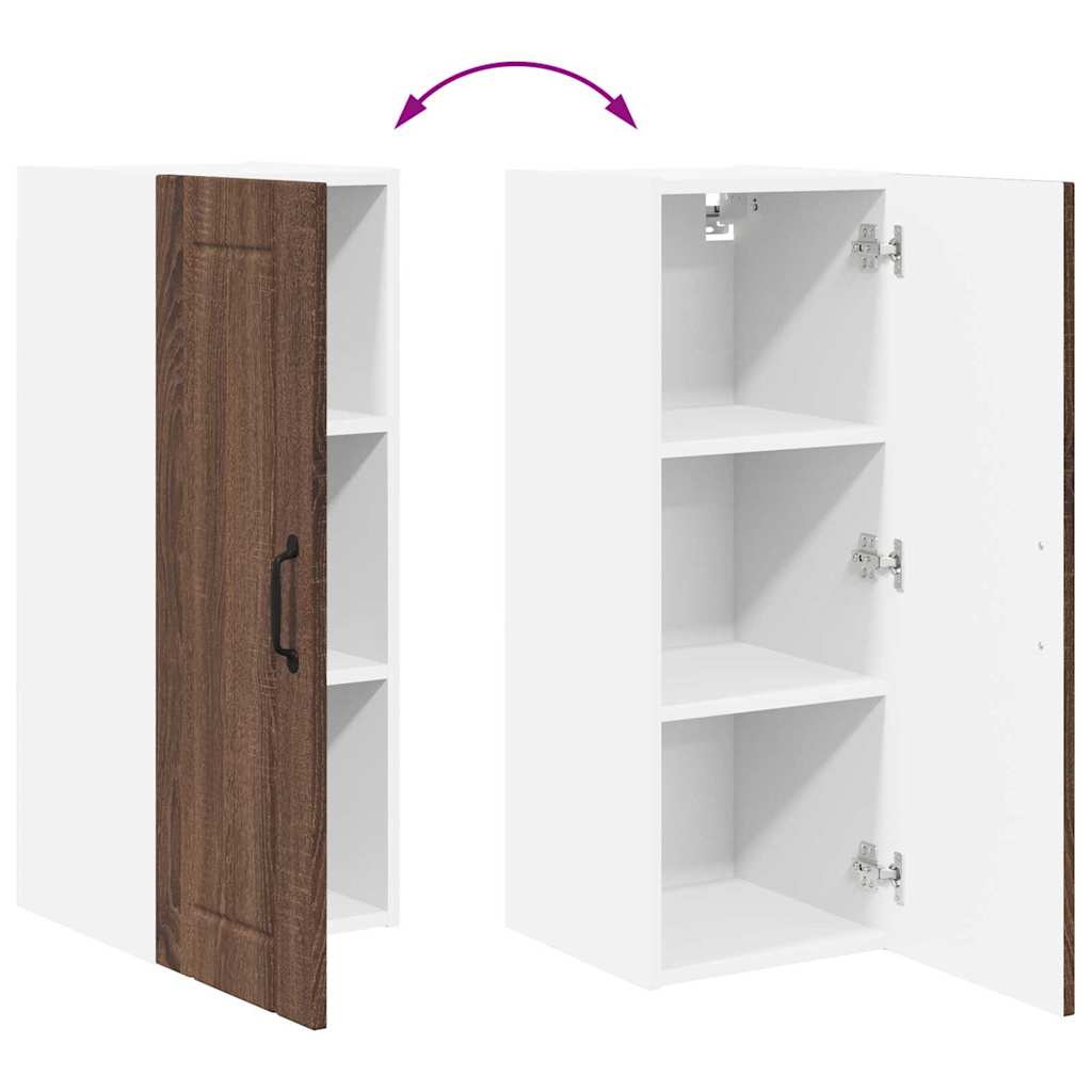 Veggskap LUCCA Brun eik 30 x 31 x 80 cm Konstruert tre