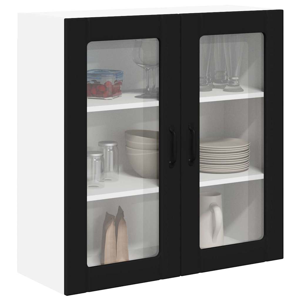 Vegghylle LUCCA Svart 80 x 31 x 80 cm Konstruert tre