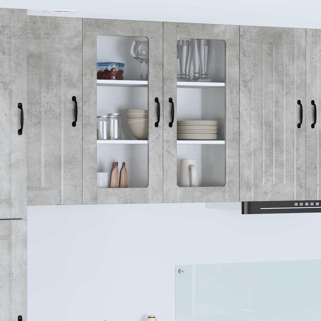 Vegghylle LUCCA Betonggrå 80 x 31 x 80 cm Konstruert tre