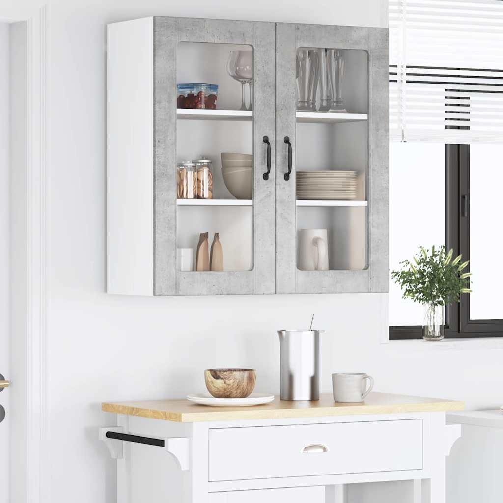 Vegghylle LUCCA Betonggrå 80 x 31 x 80 cm Konstruert tre