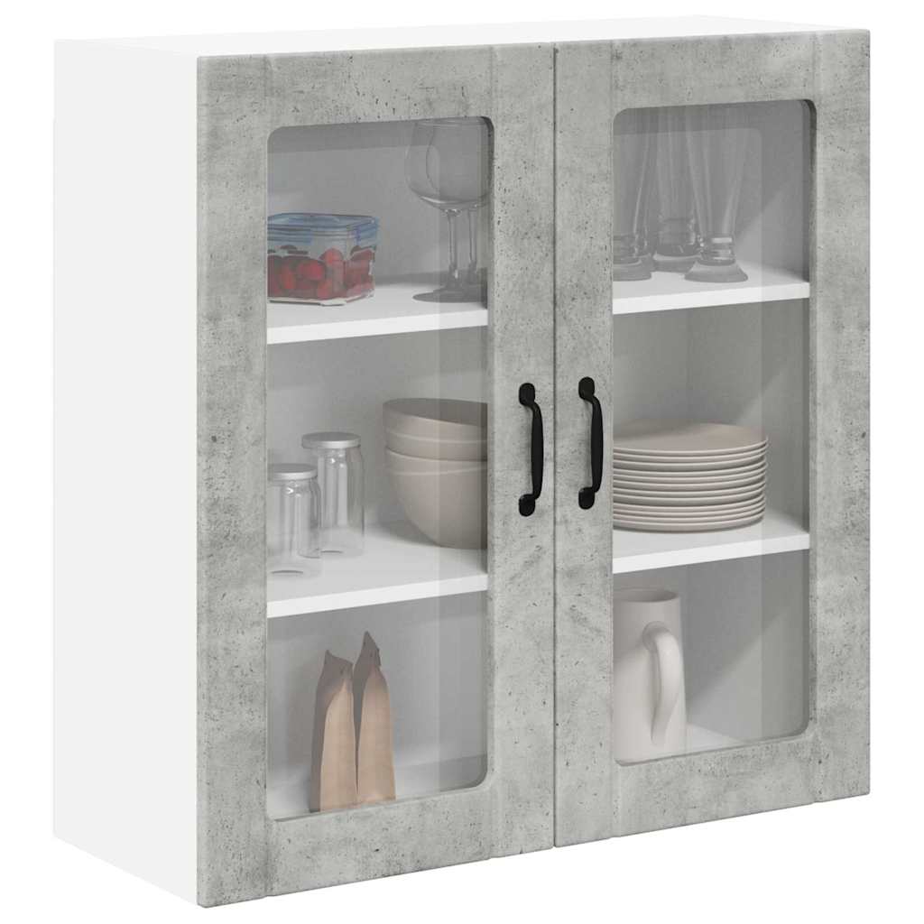 Vegghylle LUCCA Betonggrå 80 x 31 x 80 cm Konstruert tre