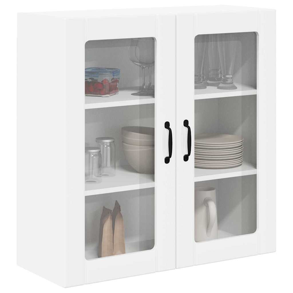 Vegghylle LUCCA Høgglans hvit 80 x 31 x 80 cm Konstruert tre