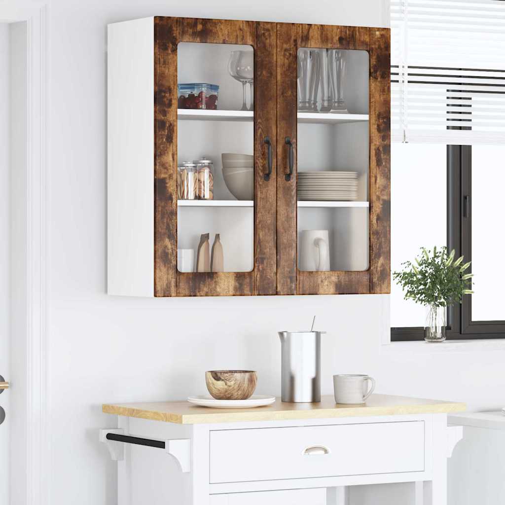 Vegghylle LUCCA Røkt Eik 80 x 31 x 80 cm Konstruert tre