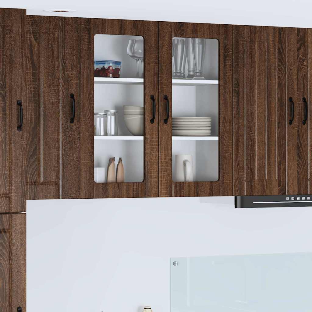 Vegghylle LUCCA Brun eik 80 x 31 x 80 cm Konstruert tre