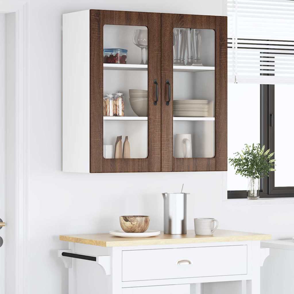 Vegghylle LUCCA Brun eik 80 x 31 x 80 cm Konstruert tre