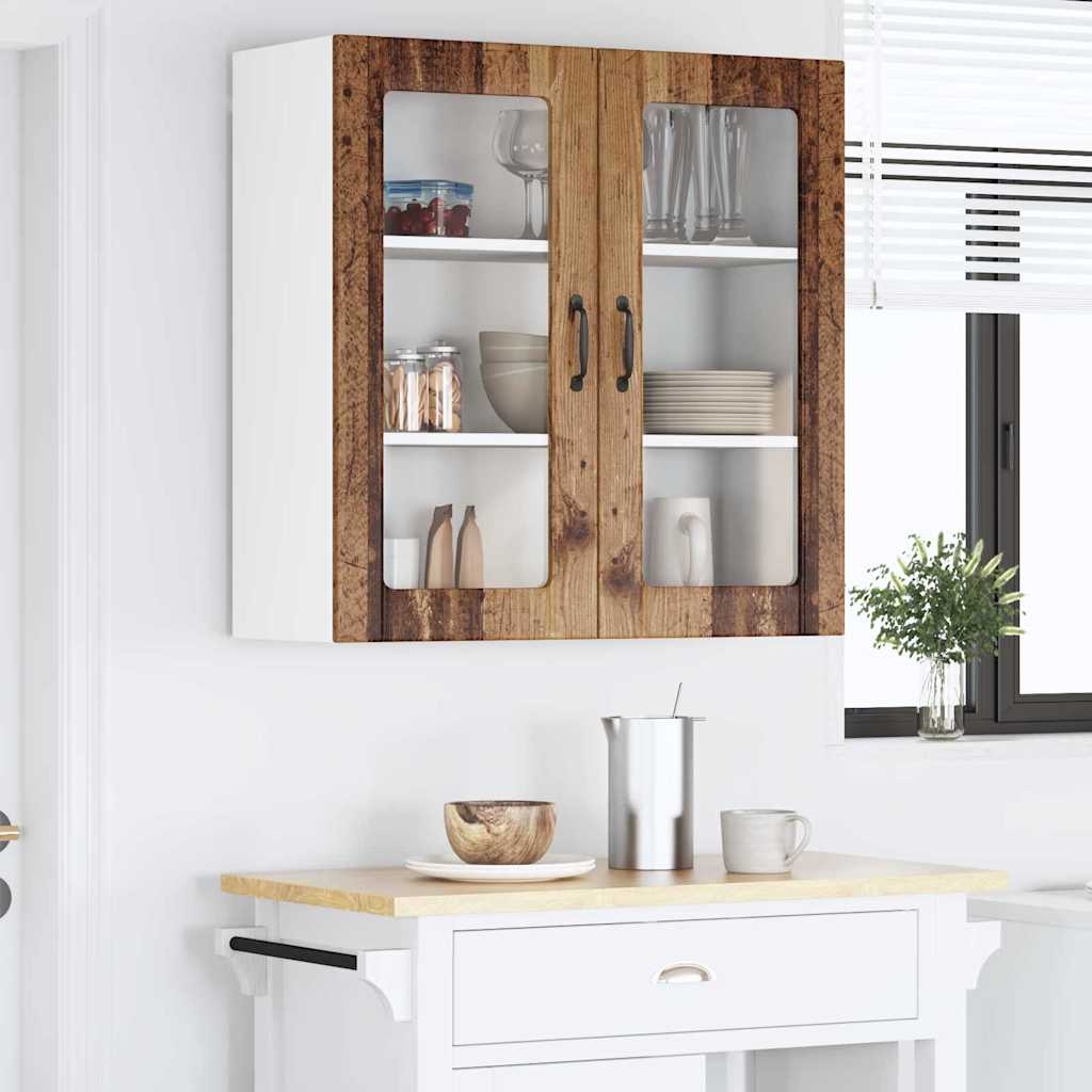 Vegghylle LUCCA Gammelt tre 80 x 31 x 80 cm Konstruert tre