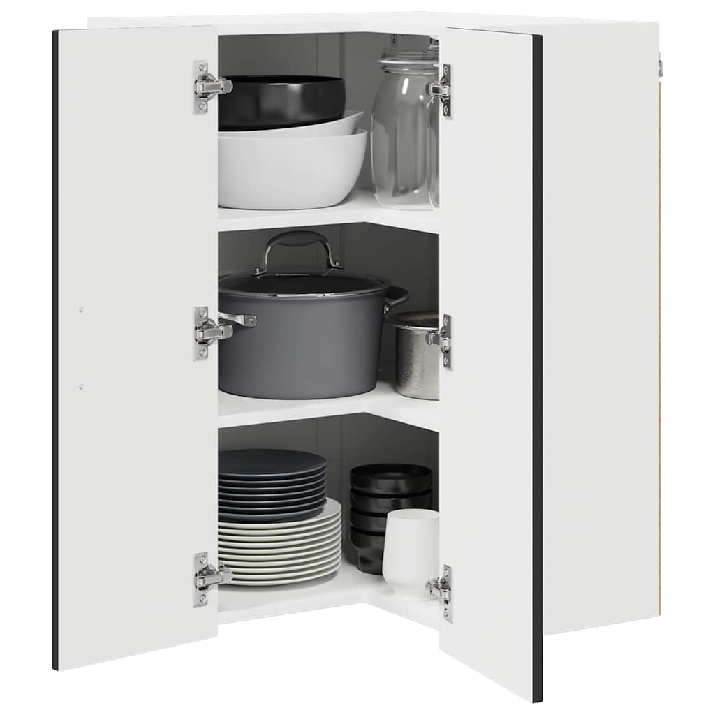 Vegghjørneskap LUCCA Svart 57 x 57 x 80 cm Konstruert tre