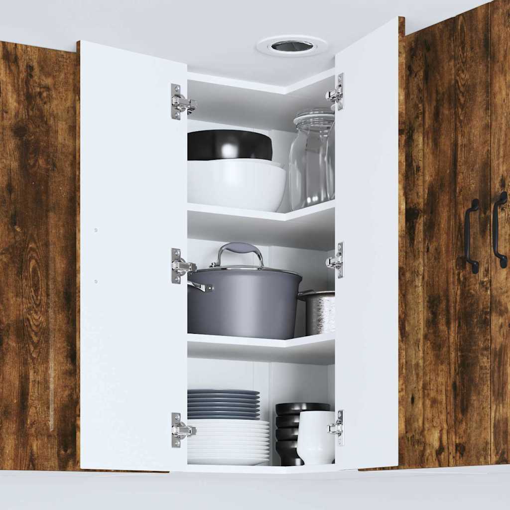Vegghjørneskap LUCCA Røkt Eik 57 x 57 x 80 cm Konstruert tre