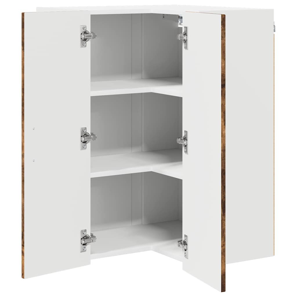 Vegghjørneskap LUCCA Røkt Eik 57 x 57 x 80 cm Konstruert tre