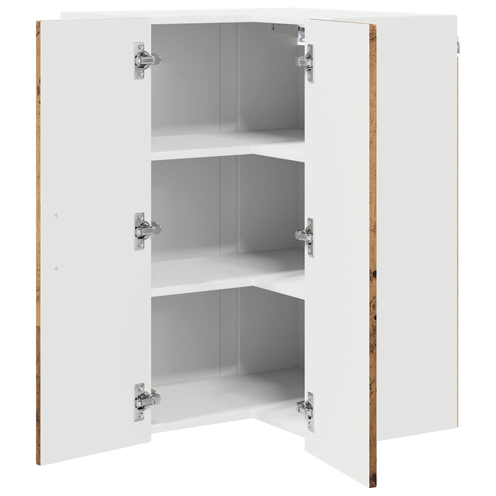 Vegghjørneskap LUCCA Gammelt tre 57 x 57 x 80 cm Konstruert tre