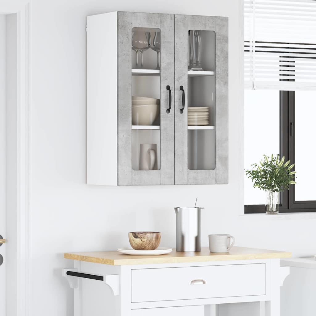Vegghylle LUCCA Betonggrå 60 x 31 x 80 cm Konstruert tre