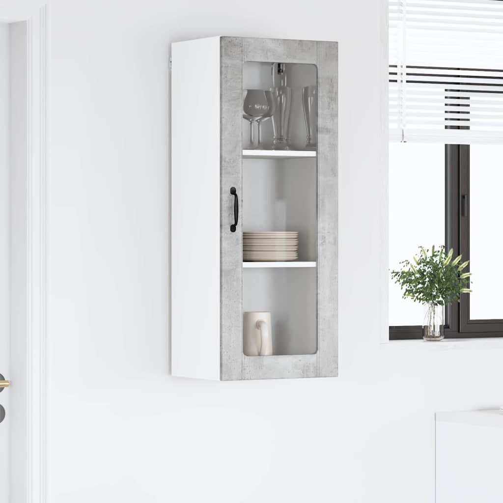 Vegghylle LUCCA Betonggrå 40 x 31 x 100 cm Konstruert tre