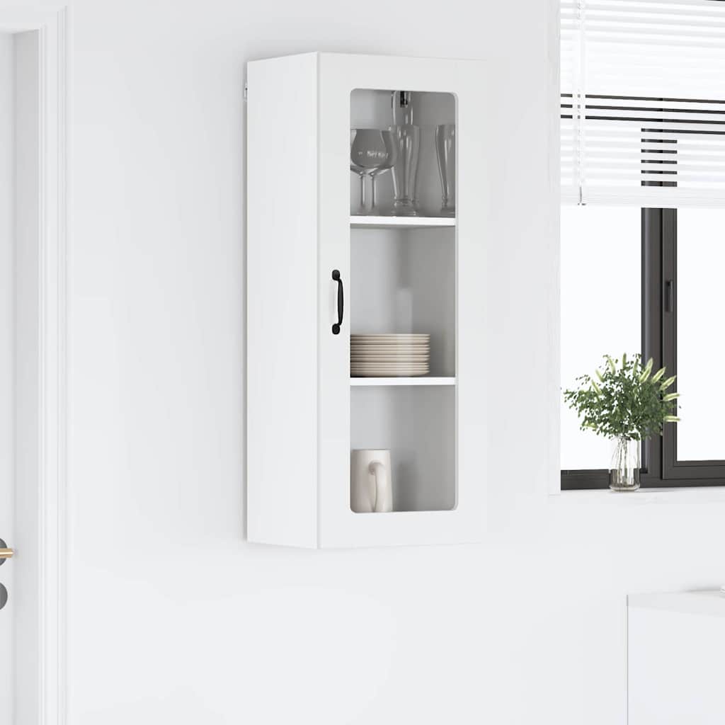 Vegghylle LUCCA Høgglans hvit 40 x 31 x 100 cm Konstruert tre