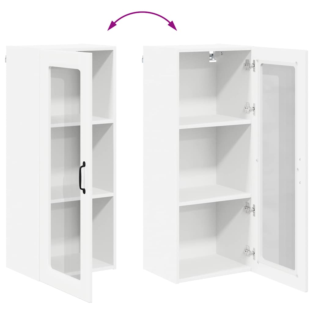 Vegghylle LUCCA Høgglans hvit 40 x 31 x 100 cm Konstruert tre