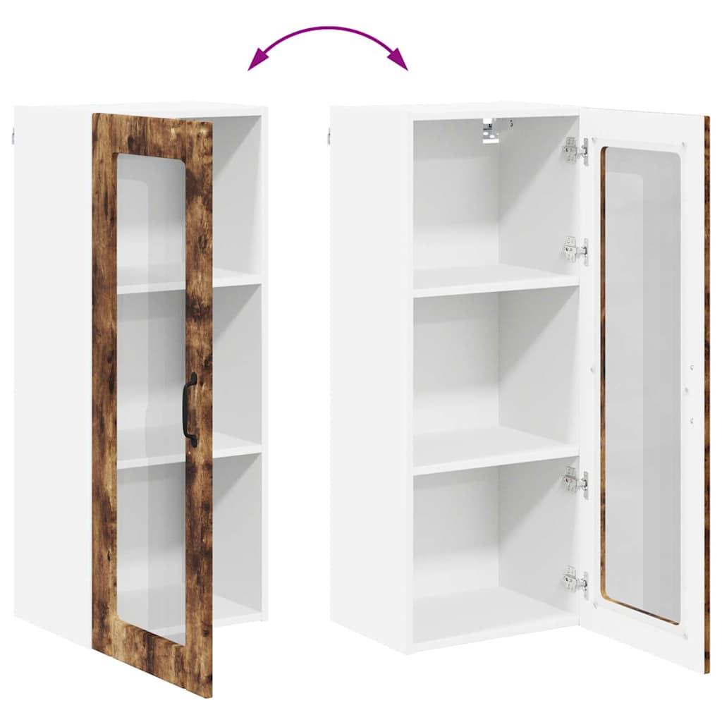 Vegghylle LUCCA Røkt Eik 40 x 31 x 100 cm Konstruert tre