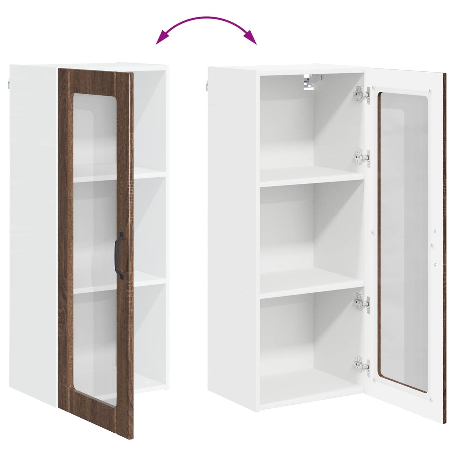Vegghylle LUCCA Brun eik 40 x 31 x 100 cm Konstruert tre