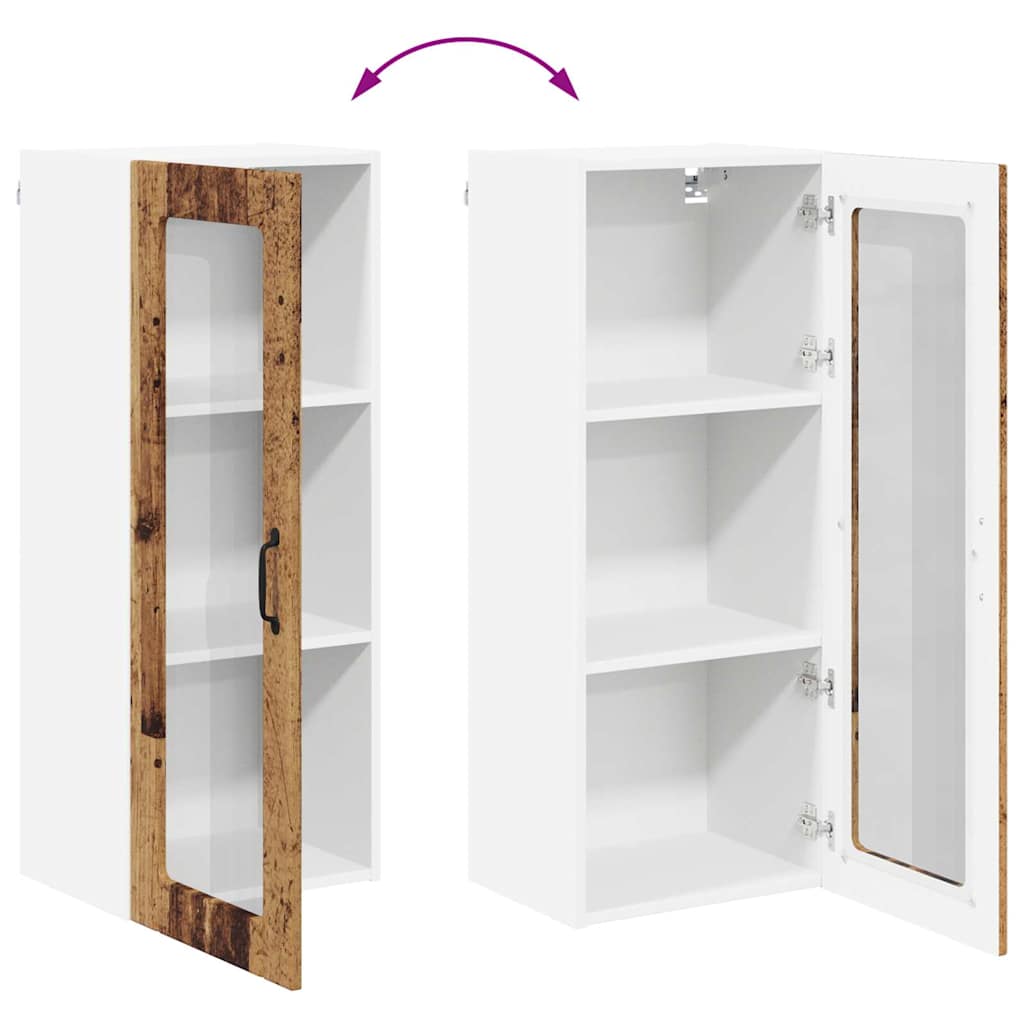 Vegghylle LUCCA Gammelt tre 40 x 31 x 100 cm Konstruert tre