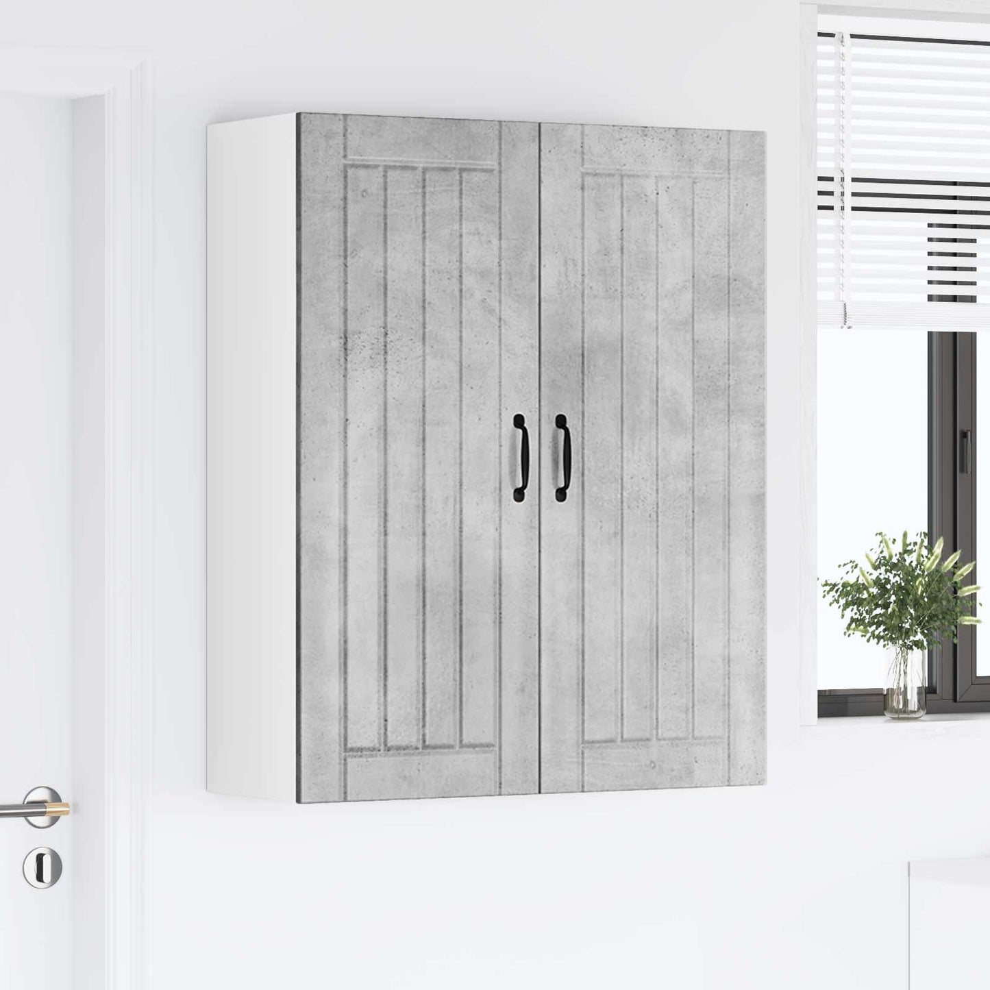 Veggskap LUCCA Betonggrå 80 x 31 x 100 cm Konstruert tre