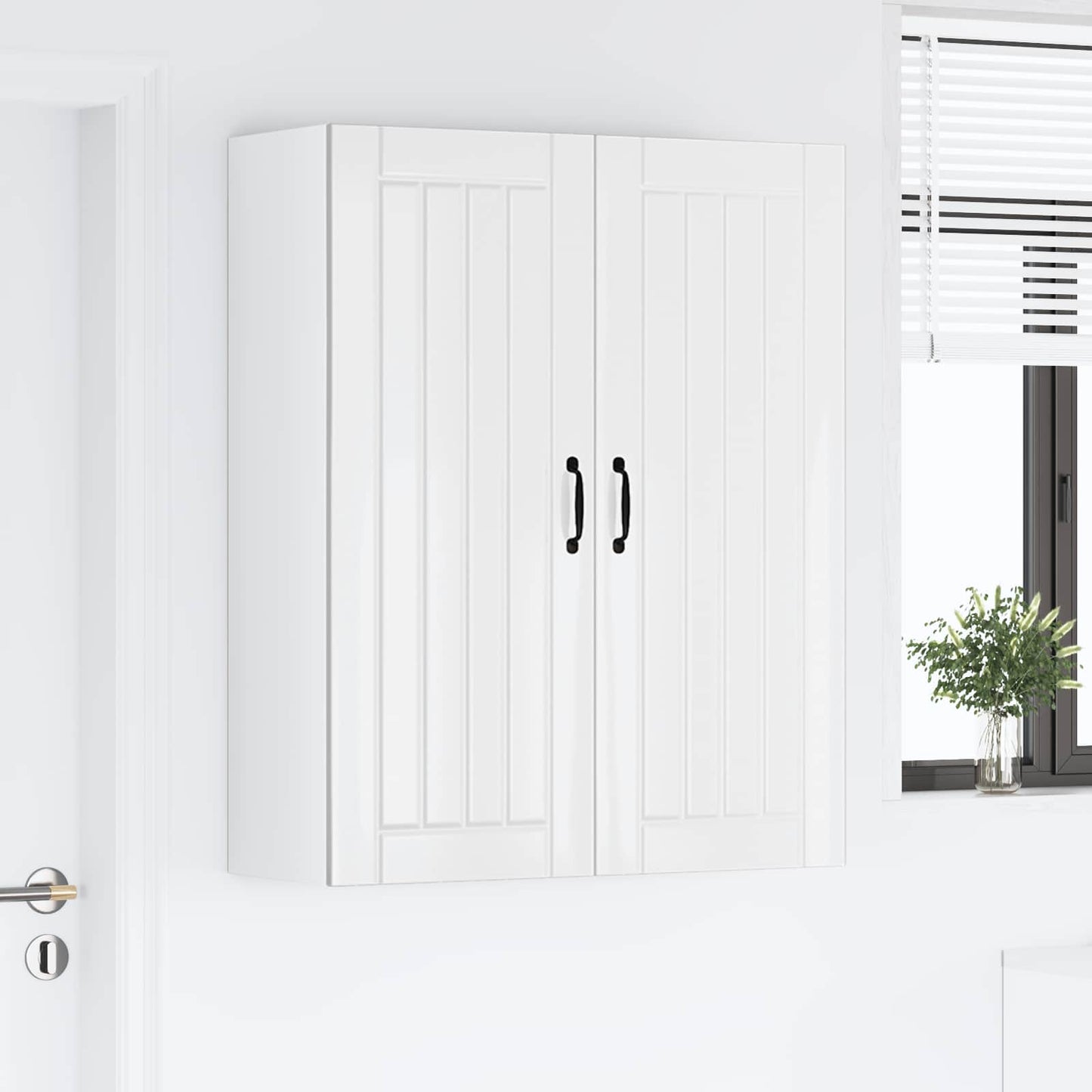 Veggskap LUCCA Høgglans hvit 80 x 31 x 100 cm Konstruert tre