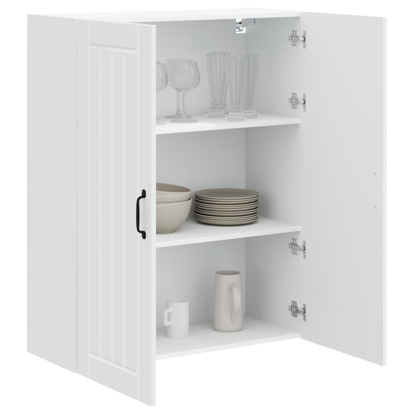 Veggskap LUCCA Høgglans hvit 80 x 31 x 100 cm Konstruert tre