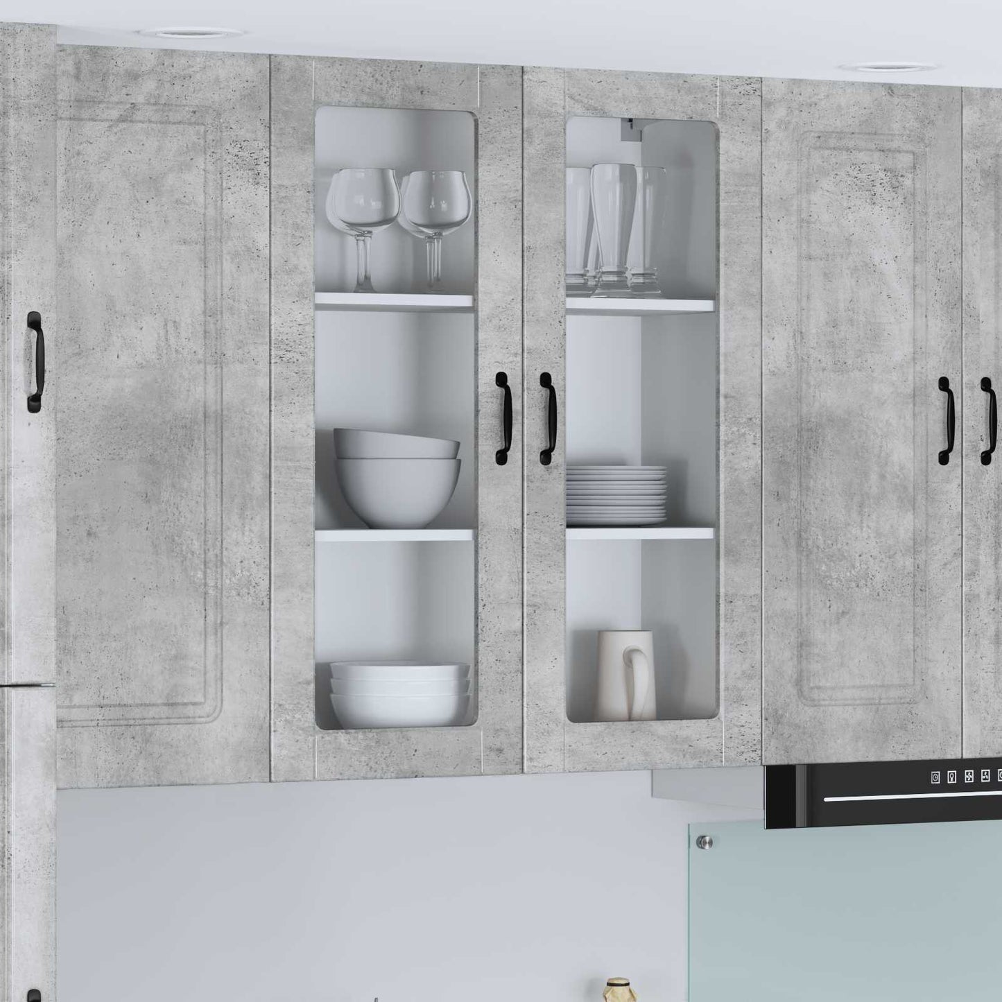 Vegghylle LUCCA Betonggrå 80 x 31 x 100 cm Konstruert tre