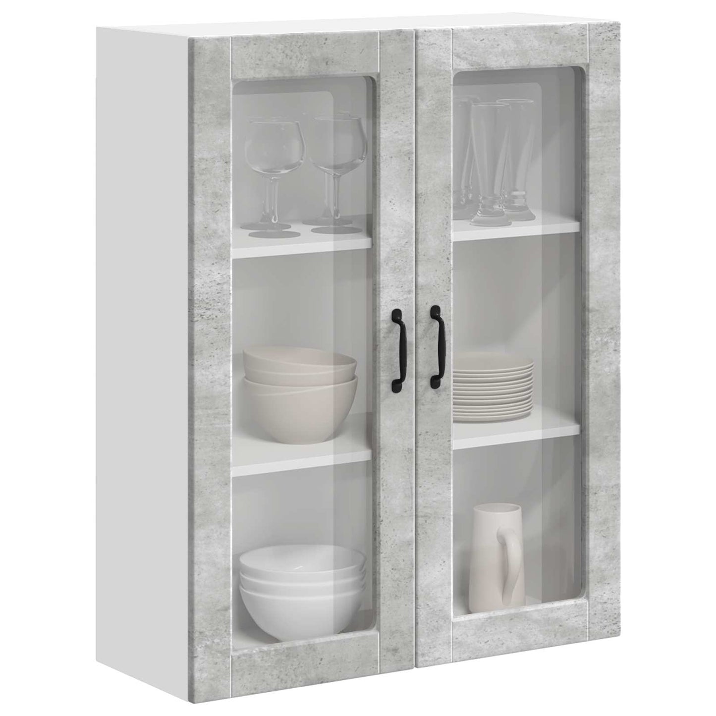 Vegghylle LUCCA Betonggrå 80 x 31 x 100 cm Konstruert tre