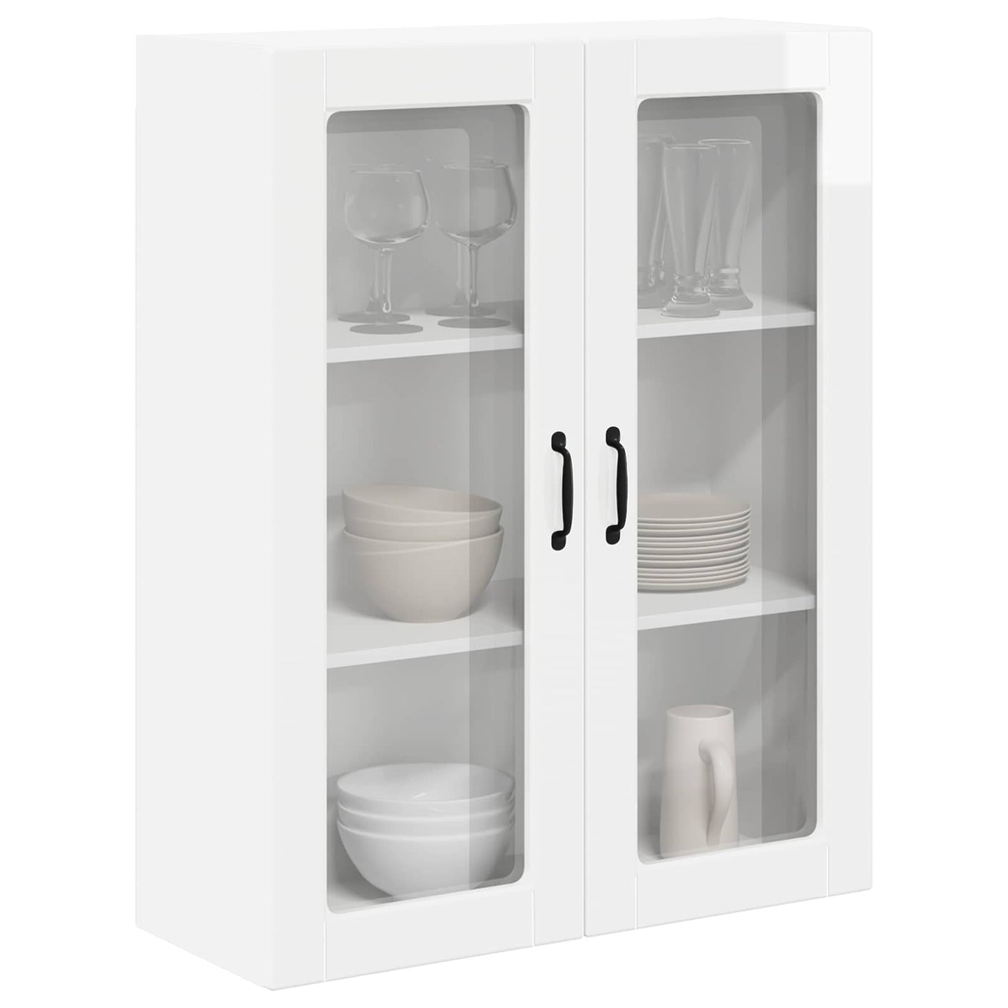 Vegghylle LUCCA Høgglans hvit 80 x 31 x 100 cm Konstruert tre