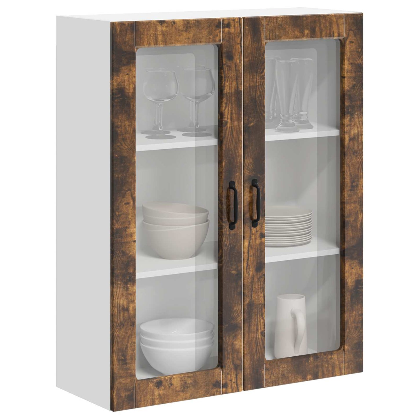 Vegghylle LUCCA Røkt Eik 80 x 31 x 100 cm Konstruert tre