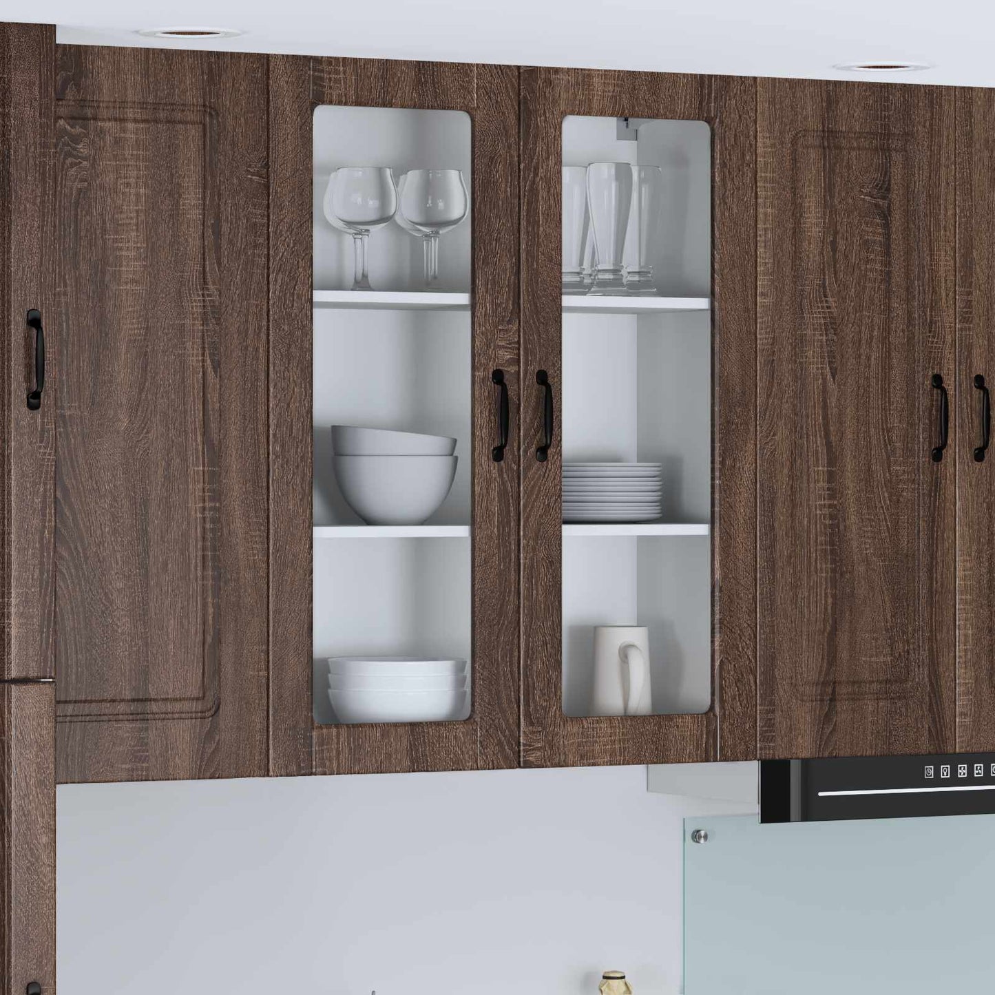 Vegghylle LUCCA Brun eik 80 x 31 x 100 cm Konstruert tre