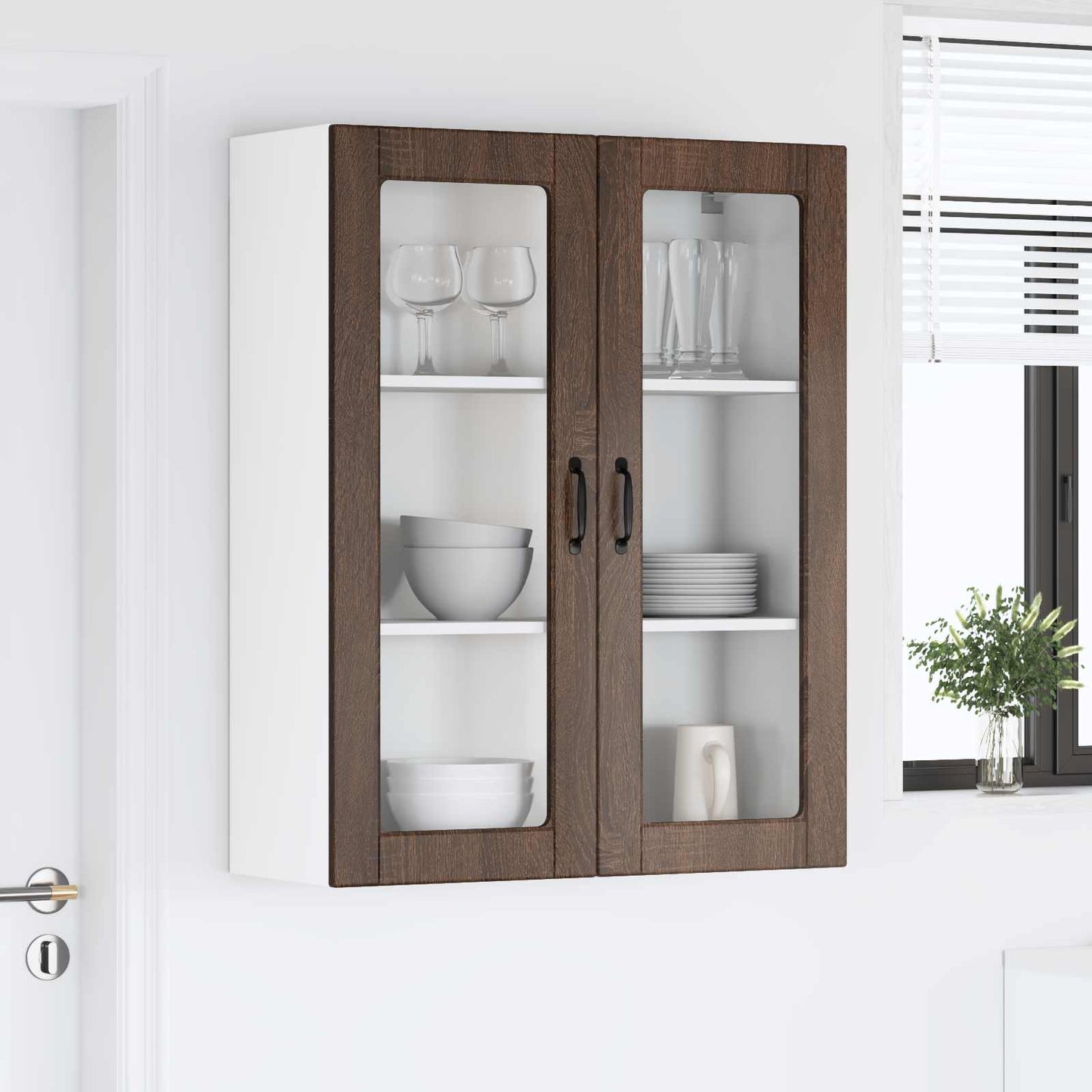 Vegghylle LUCCA Brun eik 80 x 31 x 100 cm Konstruert tre