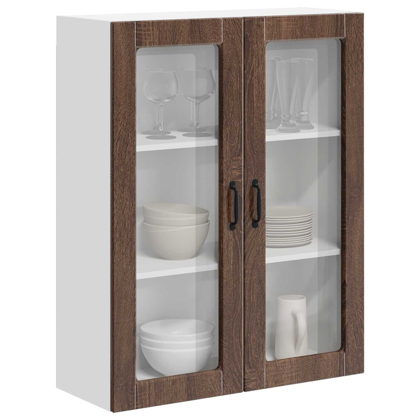 Vegghylle LUCCA Brun eik 80 x 31 x 100 cm Konstruert tre