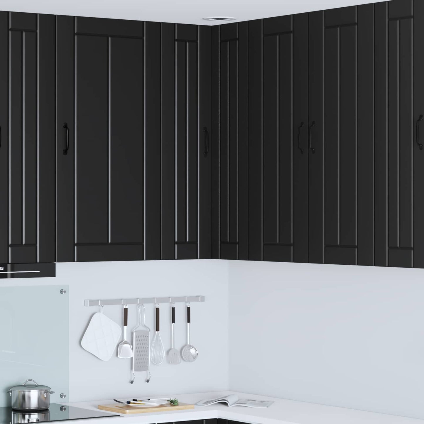Vegghjørneskap LUCCA Svart 57 x 57 x 100 cm Konstruert tre