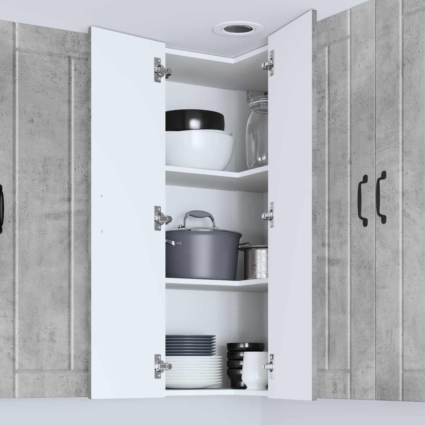 Vegghjørneskap LUCCA Betonggrå 57 x 57 x 100 cm Konstruert tre