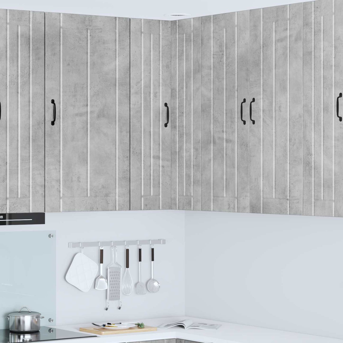 Vegghjørneskap LUCCA Betonggrå 57 x 57 x 100 cm Konstruert tre