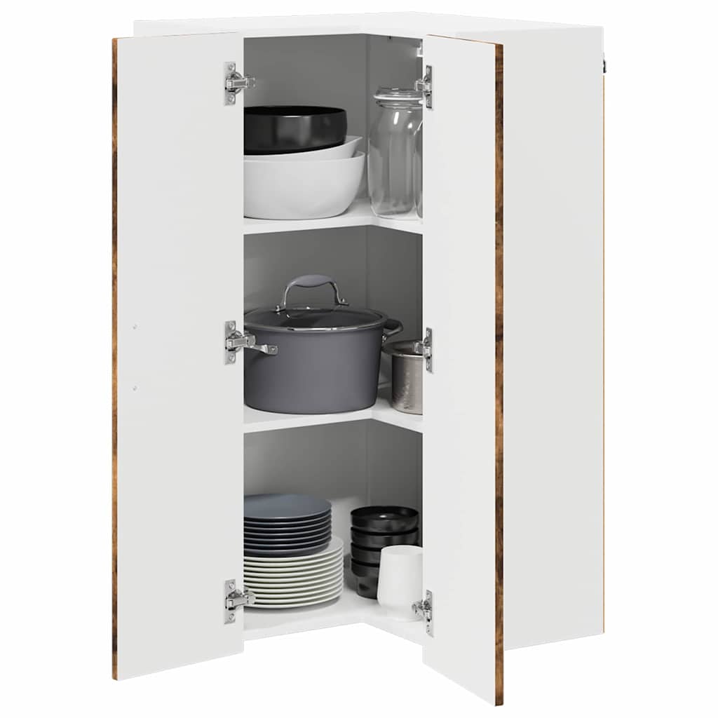 Vegghjørneskap LUCCA Røkt Eik 57 x 57 x 100 cm Konstruert tre