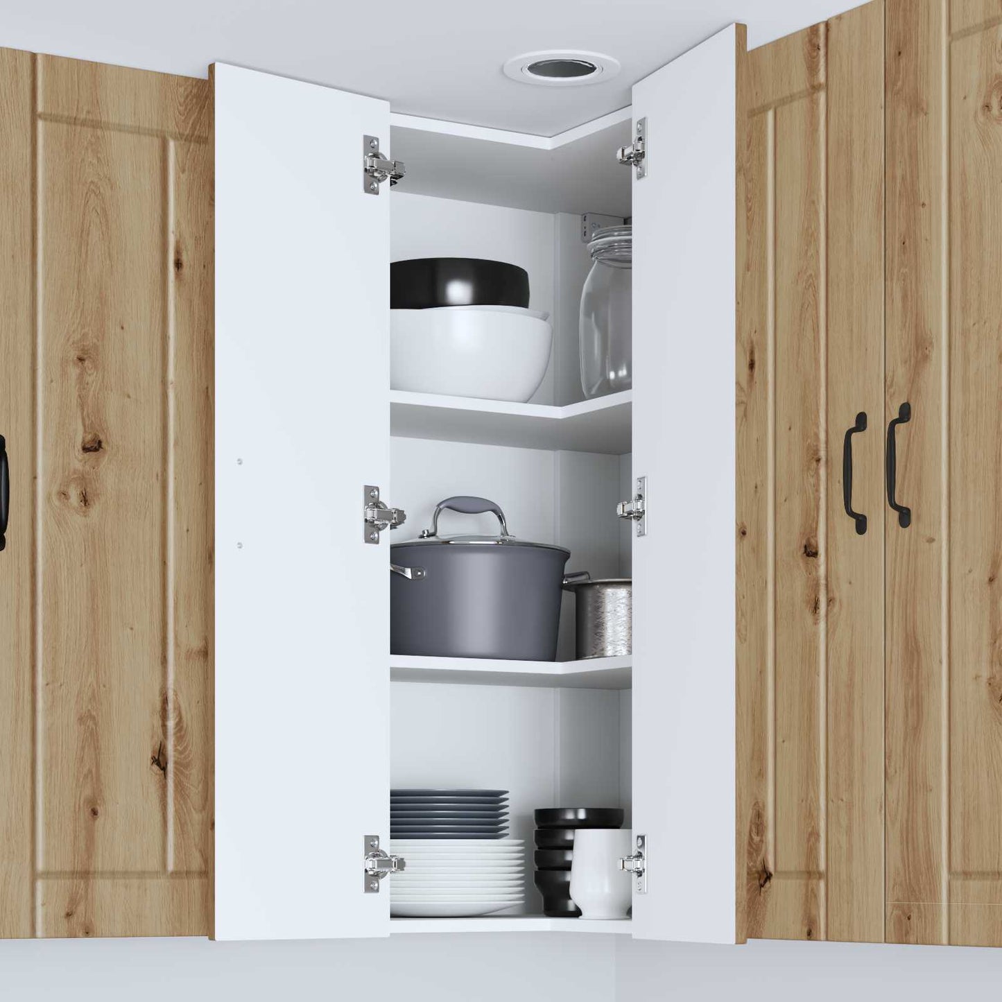 Vegghjørneskap LUCCA Artisan eik 57 x 57 x 100 cm