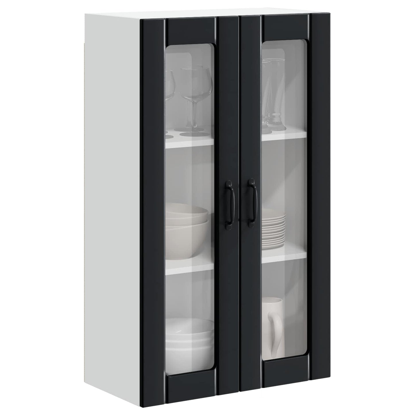 Vegghylle LUCCA Svart 60 x 31 x 100 cm Konstruert tre