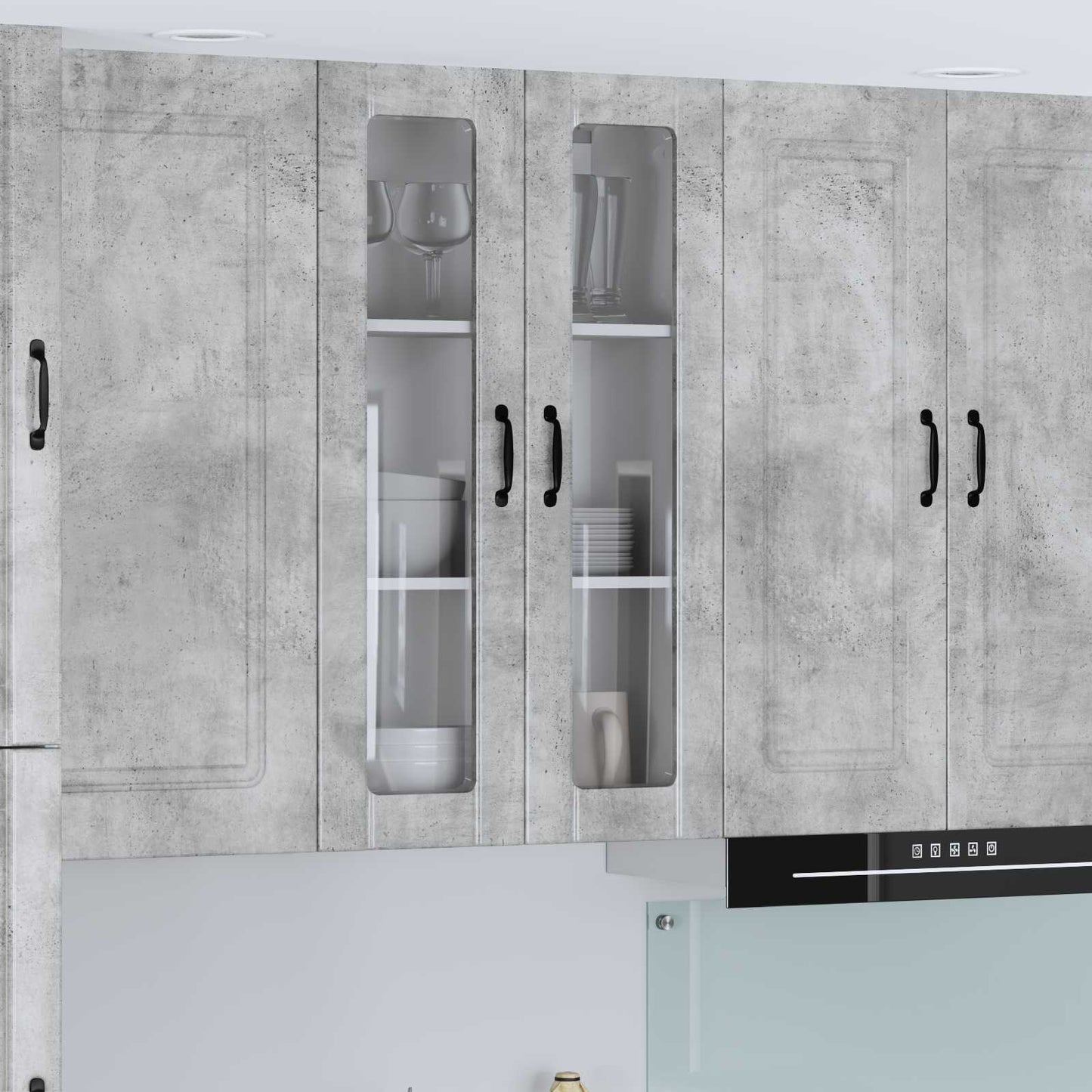 Vegghylle LUCCA Betonggrå 60 x 31 x 100 cm Konstruert tre