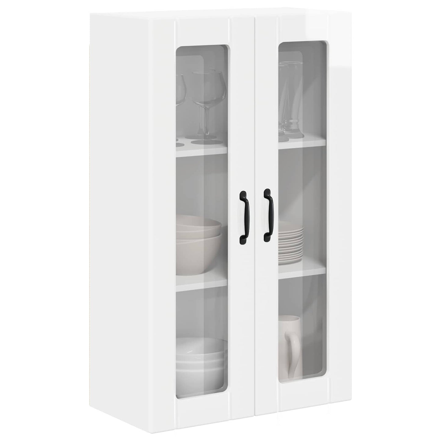 Vegghylle LUCCA Høgglans hvit 60 x 31 x 100 cm Konstruert tre
