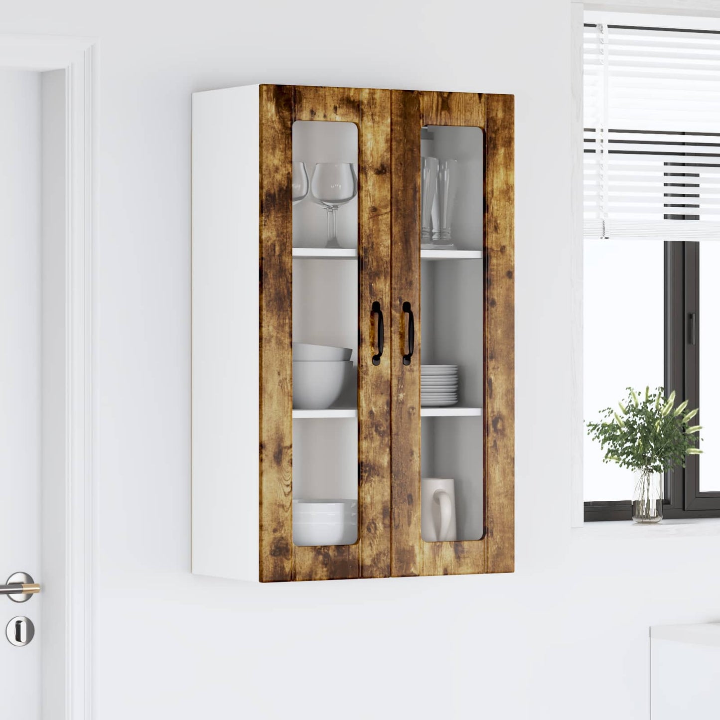 Vegghylle LUCCA Røkt Eik 60 x 31 x 100 cm Konstruert tre