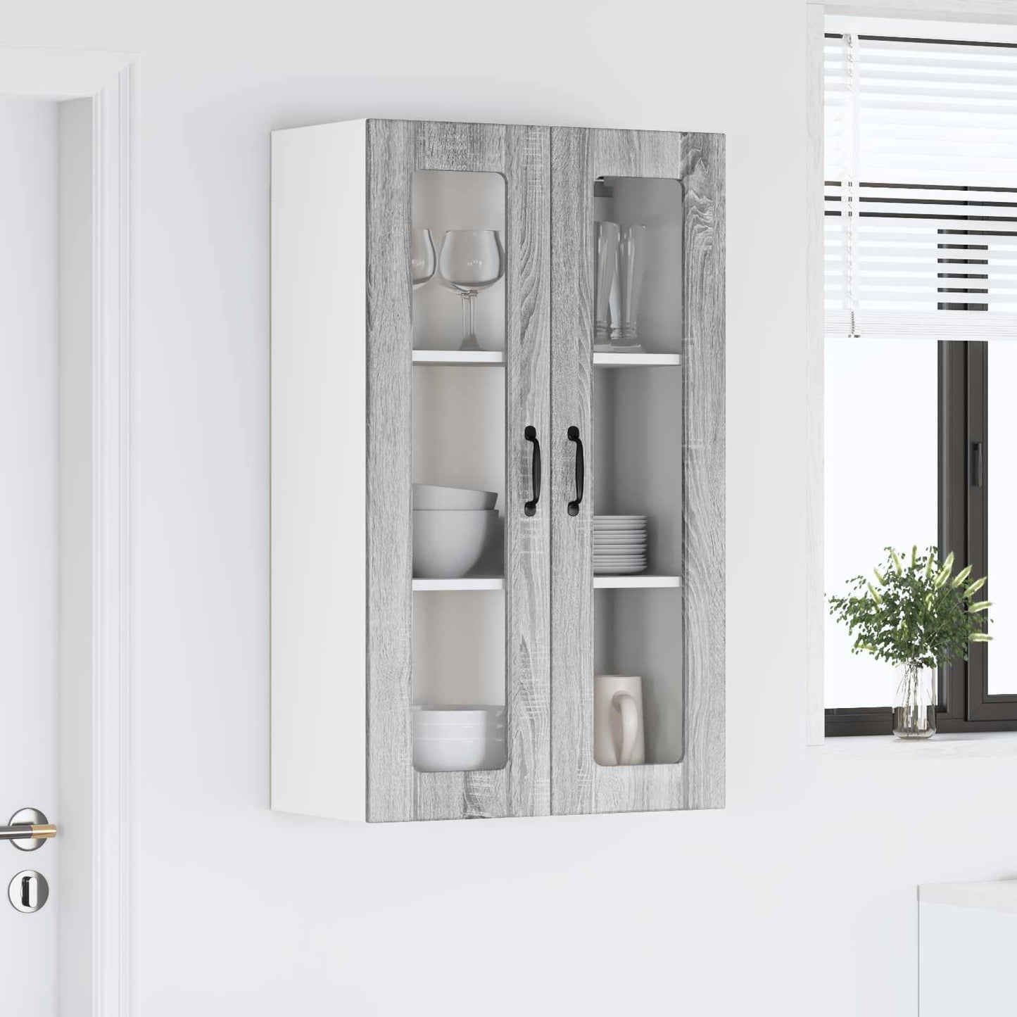 Vegghylle LUCCA Grå sonoma 60 x 31 x 100 cm Konstruert tre