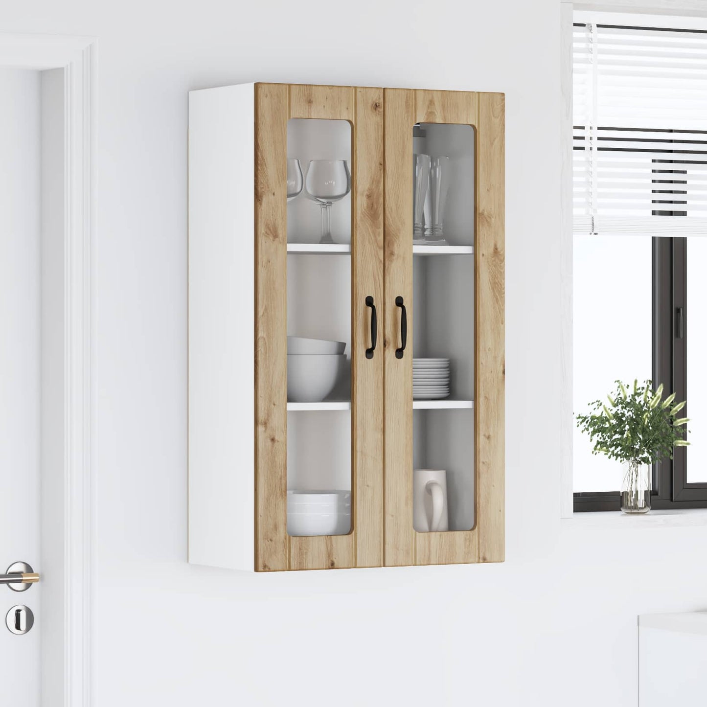 Vegghylle LUCCA Artisan eik 60 x 31 x 100 cm Konstruert tre
